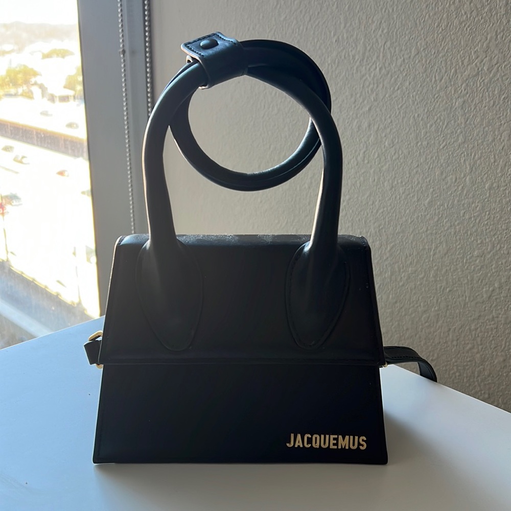 Jacquemus Le Chiquito Noued Handbag Black and Gold